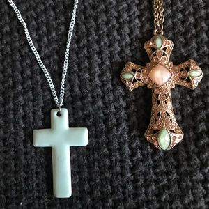 Two cross necklaces !!